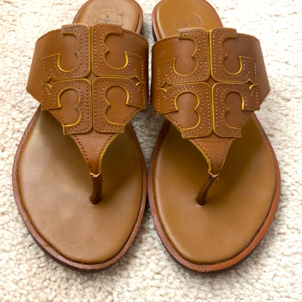 ⭐️TORY BURCH ROYAL TAN JAMIE THONG SANDALS⭐️Size 7